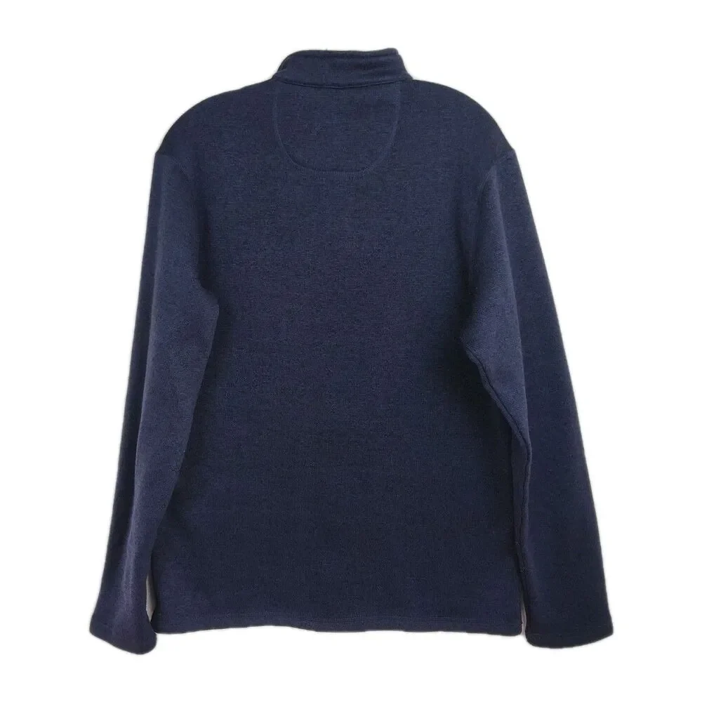 RealTree 1/4-Zip‎ Sweater Men's M Dark Blue long Sleeves Embroidered Logo